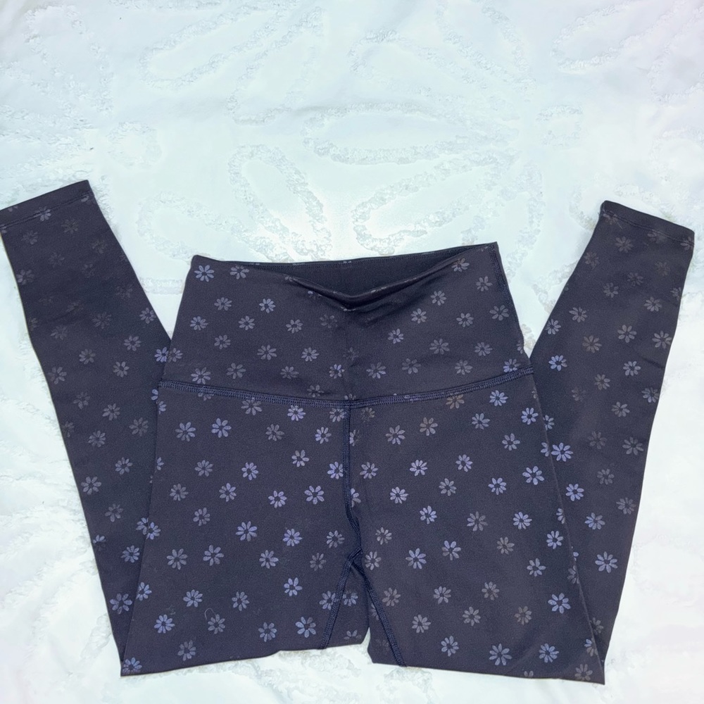 Navy blue with flowers beyond yoga leggings